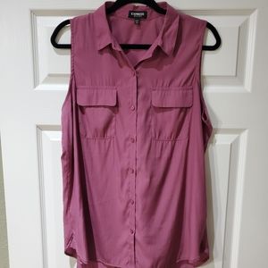 Express "The City Shirt" Sleeveless Button Down Blouse